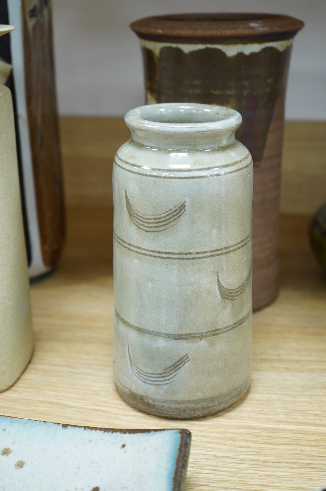 A collection of mixed mid to late 20th century pottery, including a group of Dickerware pottery jugs
